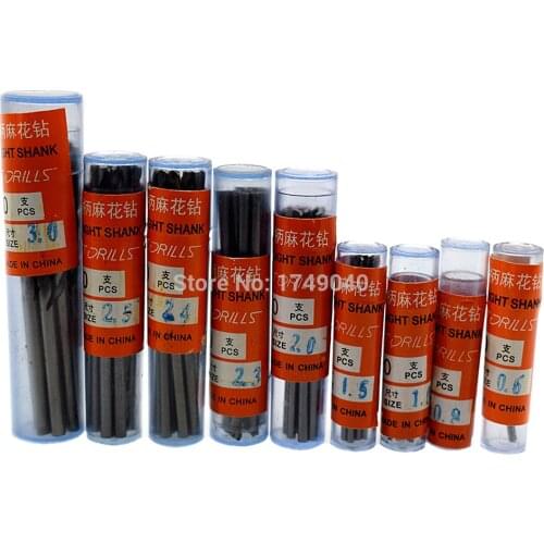 High Speed Steel Drill Bit 0.6/0.8/1/1.5/2/2.3/2.4/2.5/3mm HSS Straight Shank Mini Twist Drill Bits Plastic/Metal/Wood Drilling