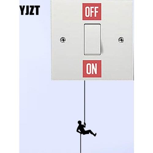 YJZT Modern Style Rope Climber Extreme Sports Decor Vinyl Wall Decals Home Light Switch Stickers 8SS2228
