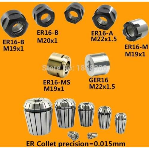 ER Collet Chuck Holder ER16 3.175 8mm adapter clamp Nut Drill chuck cnc router bits tools wood pcb ball nose twist drill reamer