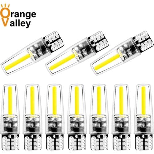 10Pcs T10 W5W LEDs 194 501 Filament COB Glass Car Light Auto reading light Wedge Door Instrument Side Bulb Lamps