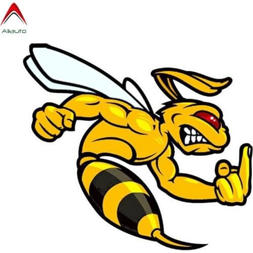 Aliauto Funny Cartoon Car Stickers Angry Bee Automobiles Accessories Motorcycles Bumpers Helmet Vinyl Decal,13cm*12cm