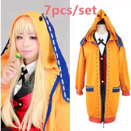 Anime Kakegurui Cosplay Figure Yomotsuki runa Cosplay Costume JK School Girls Uniform Hoodie Halloween Party Dress for Women