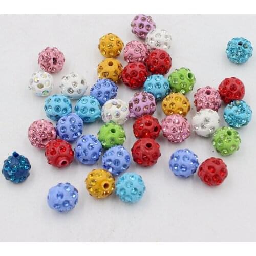 Free shipping 100Pcs 10MM Shamballa Beads Crystal Disco Ball Beads Shambhala Spacer Beads,Shamballa Bracelet Crystal Clay Beads