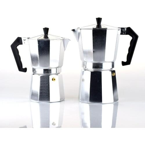 Free Shopping Aluminum Espresso Coffee Moka Pot 1cups/3cups/6cups/9cups/12cups