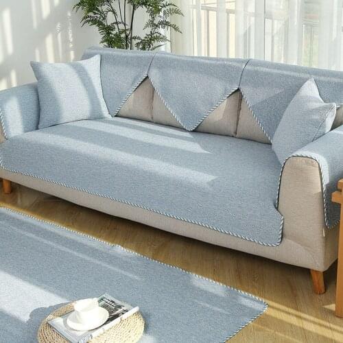 Slipcovers Sofa Covers for Living Room Solid Cotton Linen Sofa Cover Decorative Slipcovers Sofa Couch Cover Textile Almofada Dec