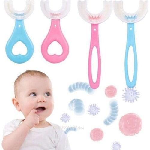 Baby U-Shaped Toothbrush Children Silicone Mouth Toothbrush Teeth Oral Care Cleaning Brush Convenient And Simple Dropship