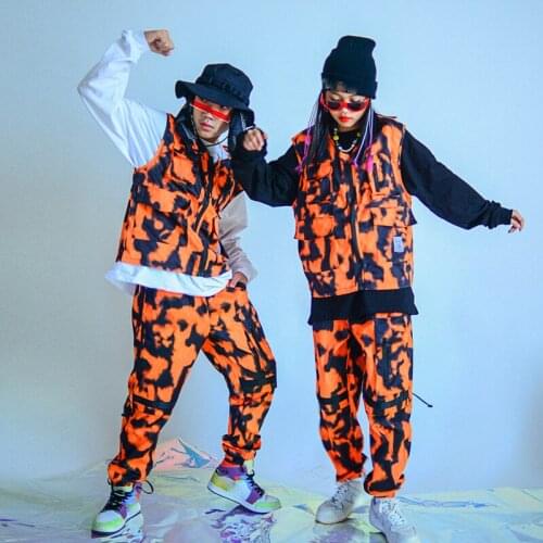 ChildrenS Hip-Hop Clothing Boys Hiphop Vest Suit Girls Jazz Modern Dance Costumes Catwalk Show Stage Outfits Rave Wear DQS6013