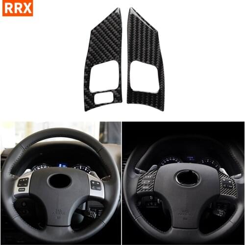 For Lexus IS250 300 350C 2006-2012 Carbon Fiber Steering Wheel Button Switch Frame Cover Sticker Trim Decals Car Accessories