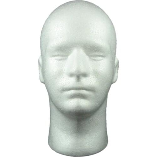 8x 12'' Styrofoam Wig Head - Male Foam Mannequin Wig Stand and Holder - Style, Model and Display Hair, Hats and Hairpieces