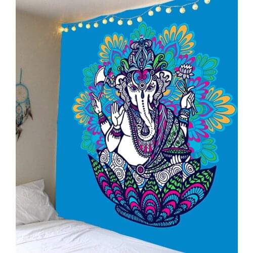 Mandala Pattern Indian Tapestry Wall Hanging Decoration Bohemian Elephant Upholstery Cloth