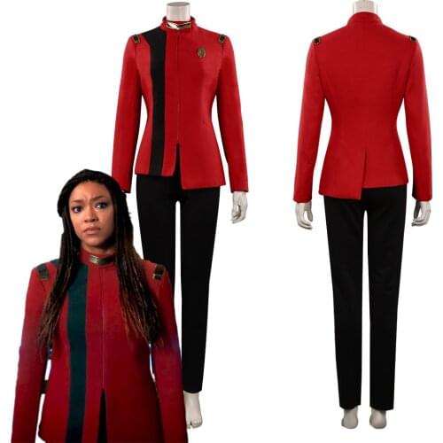 Star cosplay Trek: Discovery Season 4 Michael Burnham Cosplay Costume Red Uniform Outfits Halloween Carnival Suit