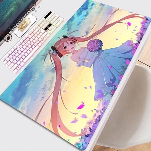 Pad Mouse Kawaii Gamer Desk Keyboard Gaming Mat Table Pads Long Pc Mause Mousepad Anime Mats Mausepad Handsome Black Bullet Pads
