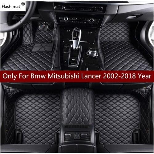 Flash mat leather car floor mats for Mitsubishi Lancer 2002 2003- 2016 2017 2018 Custom auto foot Pads automobile carpet covers