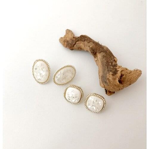 Orgin Summer Vintage Japanese Square Geometrical Oval Dangle Earrings for Women Temperament Bling Bling Earrings Party Jewelry