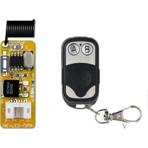 Small remote control switch radio frequency DC3.7V5V9V12V universal voltage access control LED light silent mini wireless switch