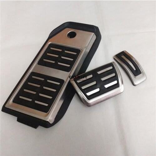 3pcs/set Fuel Gas Brake Footrest Pedal Pad Plate AT For Audi Q7 2016 2017 2018 2019