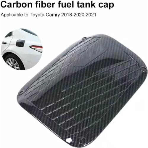 Fuel Tank Door Cover Sticker Carbon Fiber ABS Car Decals Gas Tank Decoration for Toyota Camry 2018-2021 Car Exterior Decoration
