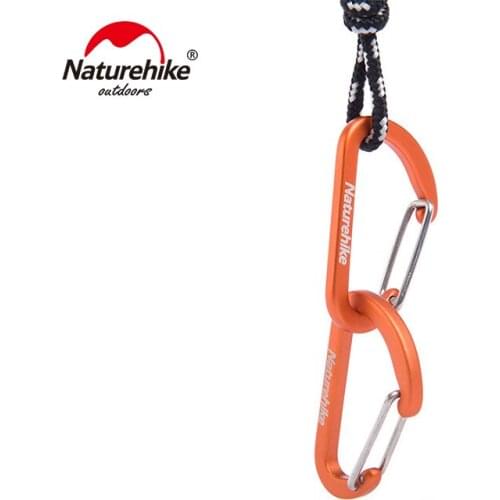 Naturehike 8pcs D Shape Camping Carabiner 4cm Aluminum Hook Hook NH15A004-H