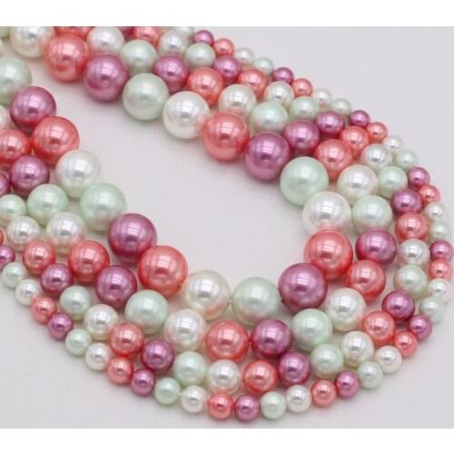 New Style Section Shell Bead Mix-Color Round Loose Beads Charms For Jewelry Making DIY Necklace Bracelet Earrings Ring Accessory