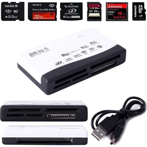 Original!All in One Card Reader TF MS M2 XD CF Micro SD Carder Reader USB 2.0 480Mbps Card Reader Mini Memory Cardreader