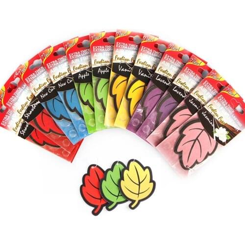 1 Pcs Auto Shine Paper Hanging Car Air Freshener Vanilla perfume/fragrance Leaf Shape Air Freshener for Car, Home & Boat