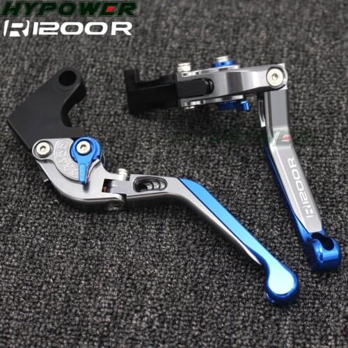 For BMW R1200R/R1200RS (2015+up) 2015 2016 Blue+titanium CNC Adjustable Folding Extendable Motorcycle Brake Clutch Levers
