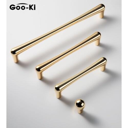 Solid Zinc Alloy Bright Gold/Gray Cabinet Pulls Light Luxury Stylish Kitchen Handles for Furniture Drawer Knobs Cabinet Hardware