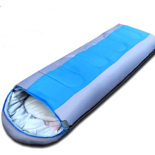 1.8kgs Adult Outdoor Camping Sleeping Bag Envelope Pattern with Cap Thick Filling Cotton Light Easy Carry Keep Warm Sleeping Bag