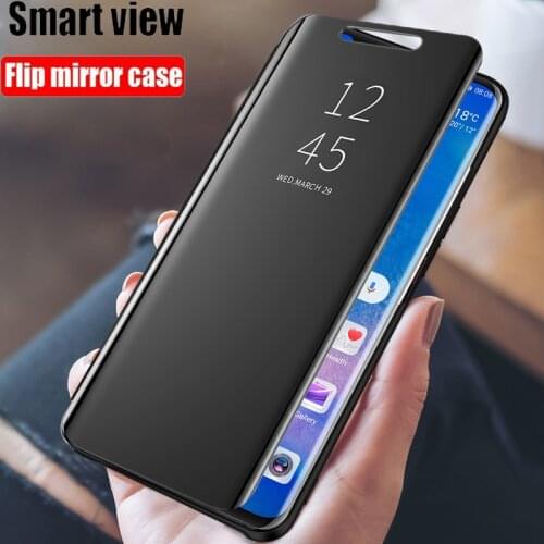 Smart Sleep View Mirror Leather Flip Cover For OPPO Realme C3 C11 C15 3 5 6 Pro 5i 6i A5 A9 2020 A31 A71 A91 A72 A92 A7 A12 Case