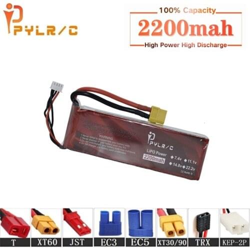 High Rate 11.1v 2200mAh Lipo Battery For RC Helicopter Parts 3s Lithium battery 11.1v 45C RC Cars Airplanes Drone Battery T/XT60