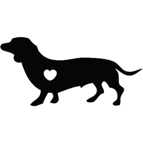 10x20cm I Love Dachshund Dog Animal Black/white dog Car Sticker waterproof decals Car Styling Accessories Window Decor CL015
