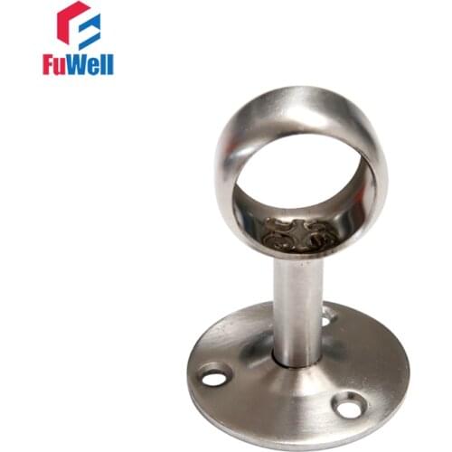 2pcs 304Stainless Steel Pipe Bracket Flange Clothes Rod Seat Hanger Bracket 19/22/25mm Pipe Bracket Flange