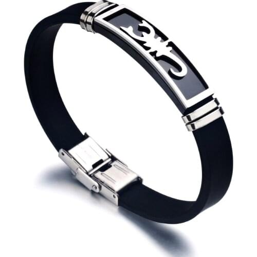 2021 Fashion Charm Jewelry Stainless Steel Silicone Scorpion Bracelet Vintage Titanium Steel Bracelets Bangles Cuff Bracelet Men