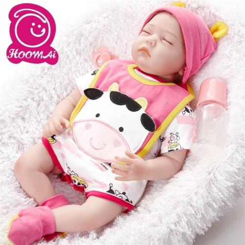 22" New Style Handmade Soft Cloth Body Adorable Lifelike Sleeping Angel Bonecas Educational Kids Toys