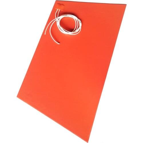 230V 1200W 330*(500+700)*1.5mm Trapezoid Silicone Vessel Heater adhesive 1 side 1000mm lead wire