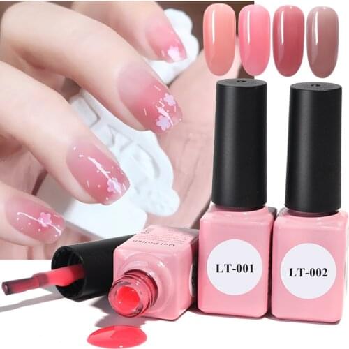 6ml Gel nail polish Translucent Soak Off UV Gel All For Nails Art Manicure Base Top Coat Semi Permanent Primer Varnish SALT01-06