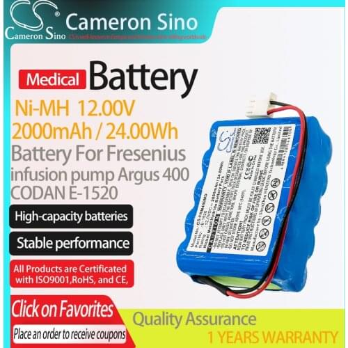 CameronSino Battery for CODAN infusion pump Argus 707 fits Fresenius 120049 BATT/110049 Medical Replacement battery 2000mAh