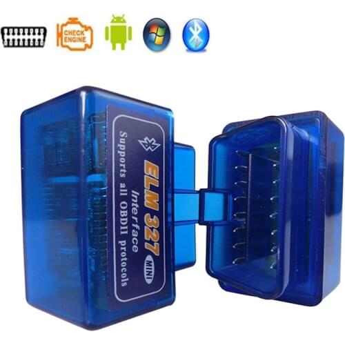 OBDII Blue Color Car Diagnostic Tool Wireless Mini Elm327 V2.1 Bluetooth 4.0 Android Scanner Automotive Obd2