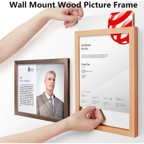 A4 Wood Wall Mount Literature Sign Holder Acrylic Menu Display Frame With Adhesive 11x8.5 Ad Poster Picture Certificate Frame