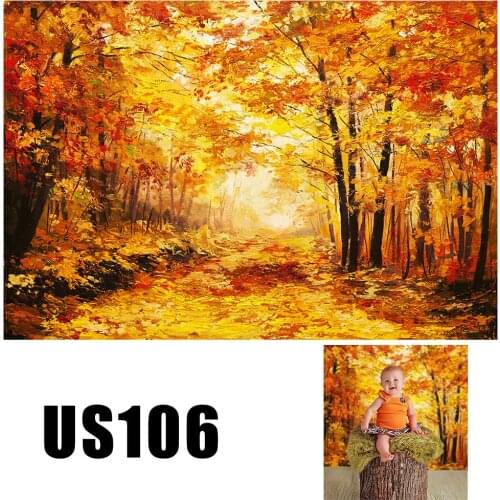 HUAYI Photography Backdrop Newborns Baby Birthday Studio Photo Booth Background Watercolor Natural Autumn Forest Backdrop US106