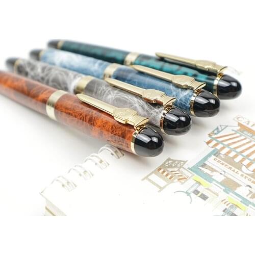JINHAO Full Metal Fountain Pen Gold Clip Natural texture Color High Quality 0.5 Medium Nib Business ink Pen Stationery Supplies