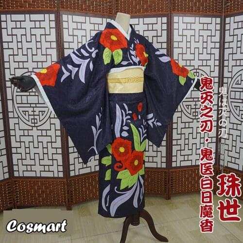 Anime Demon Slayer Kimetsu no Yaiba Tamayo Kimono Uniform Cosplay Costume Halloween Suit For Women Men Outfit New