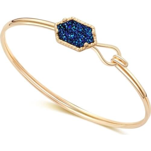 Metal Druzy Cuff Bracelet Boho Drusy Bracelet Bangle Brand Inspirational Bracelets Christmas Gifts for Her Jewelry Wholesale