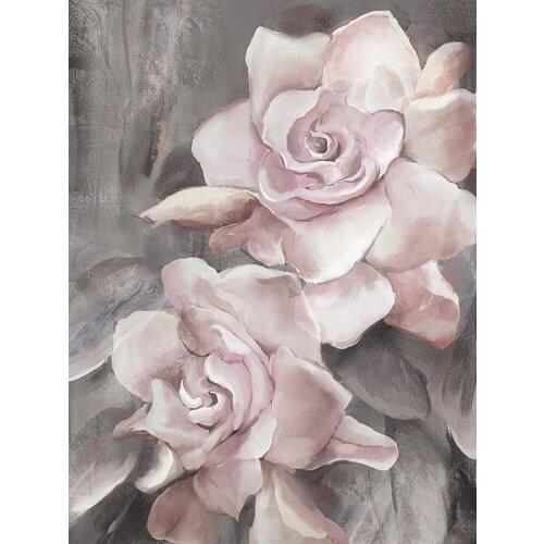 Flower Pink Grey Floral Nordic Printed 11CT Cross-Stitch DIY Embroidery Kit DMC Threads Needlework Handmade Knitting Magic