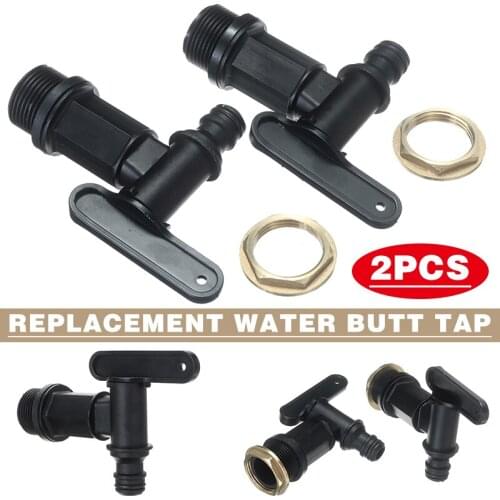 2PCS Plastic Replacement Water Butt Tap For Outlets Garden Hoses ICC Buckets Cisterns Water Butt Tap High Quality