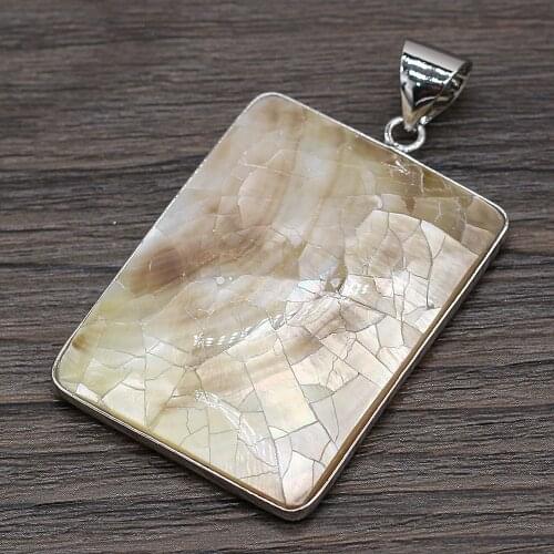 Natural Mother-of-Pearl Pendants Rectangle Shell for Tribal Jewelry Making Necklace Earrings Findings DIY