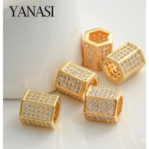 Big Hole Hollow Beads DIY Fashion Accessories for Jewelry Making Handmade Man Natural Stone Bracelet Gift