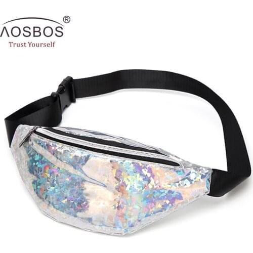 2019 New Brand Waistbag Fanny Pack for Men Women Phone Chest Belt Bag Fashion Designer Holographic Glitter Purse Travel Pouch