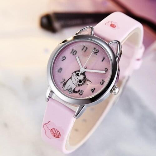 Cute Cheese Cat Pattern Women Watch with Bracelet Quartz Analog Ladies Watches Kids Girls Student Clock Gift Relogio Feminino