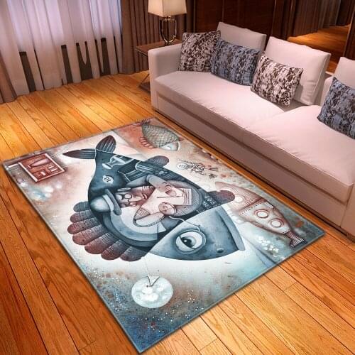 Nordic Cartoon 3D Abstract Carpets for Living Room Bedroom Area Rugs Kids Play Floor Mats Soft Flannel Memory Foam Large Carpet
